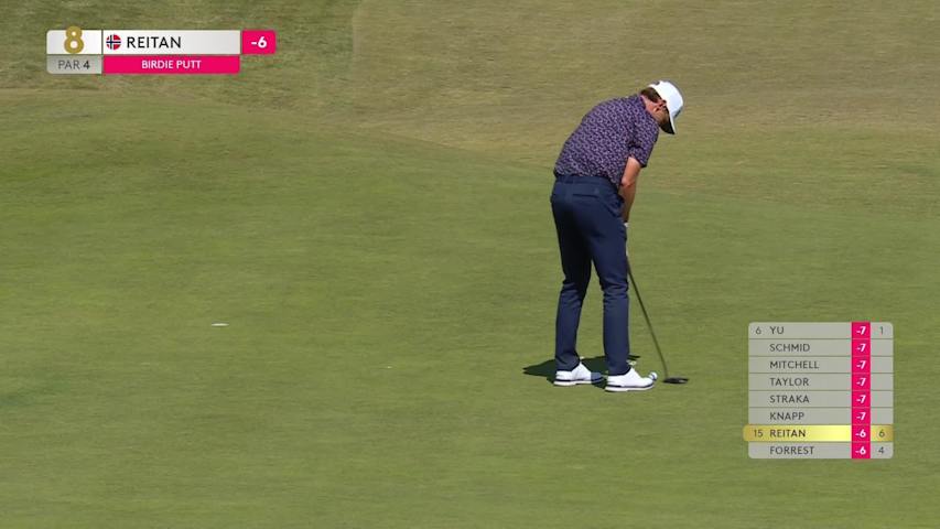 Kristoffer Reitan makes birdie on No. 8 at Genesis Scottish Open