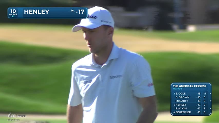 Russell Henley hits 119-yard approach to 4 feet, sets up birdie on No. 10 at The American Express