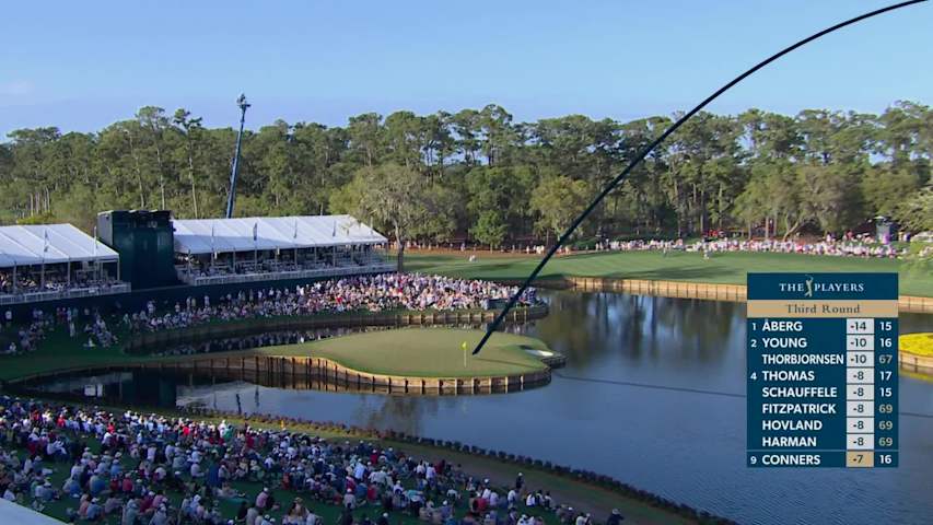 Corey Conners hits 123-yard drive to 9 feet, sets up birdie on No. 17 at THE PLAYERS