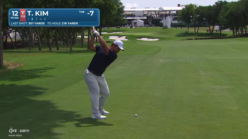 Tom Kim reaches par-5 No. 12 in two, makes birdie at THE CJ CUP