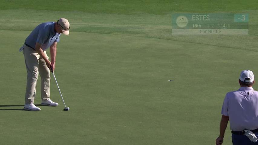 Bob Estes makes birdie on No. 18 at Chubb Classic