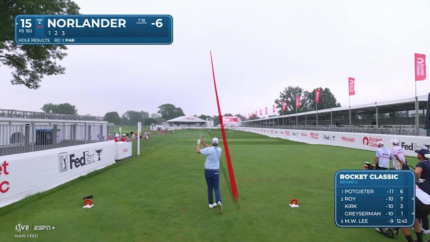 Henrik Norlander makes birdie on No. 15 at Rocket Classic