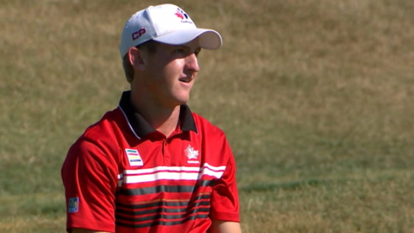Jared du Toit gets up and down for birdie at RBC Canadian