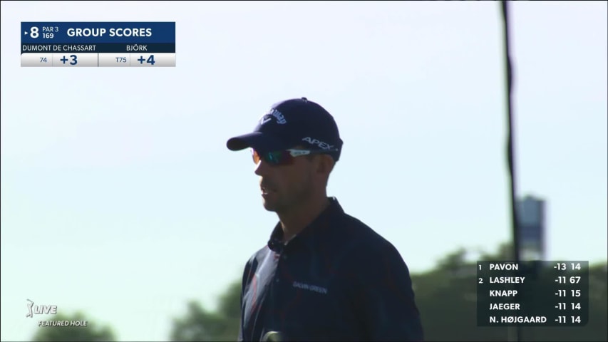 Alexander Björk attacks flagstick to set up birdie at Farmers