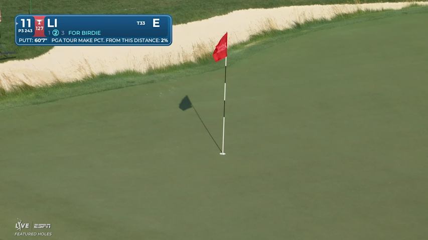 Haotong Li sinks 61-foot birdie putt on No. 11 at Rocket Classic