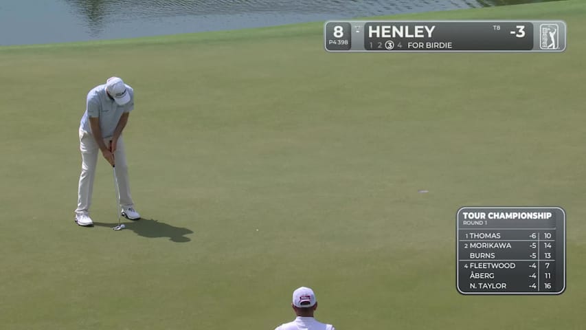 Russell Henley makes birdie on No. 8 at TOUR Championship