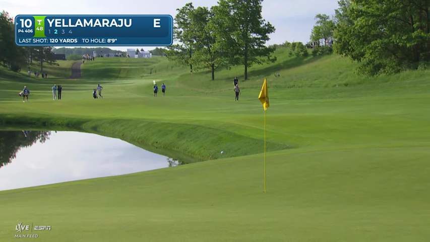 Sudarshan Yellamaraju's 120-yard approach sets up birdie on No. 10 at RBC Canadian