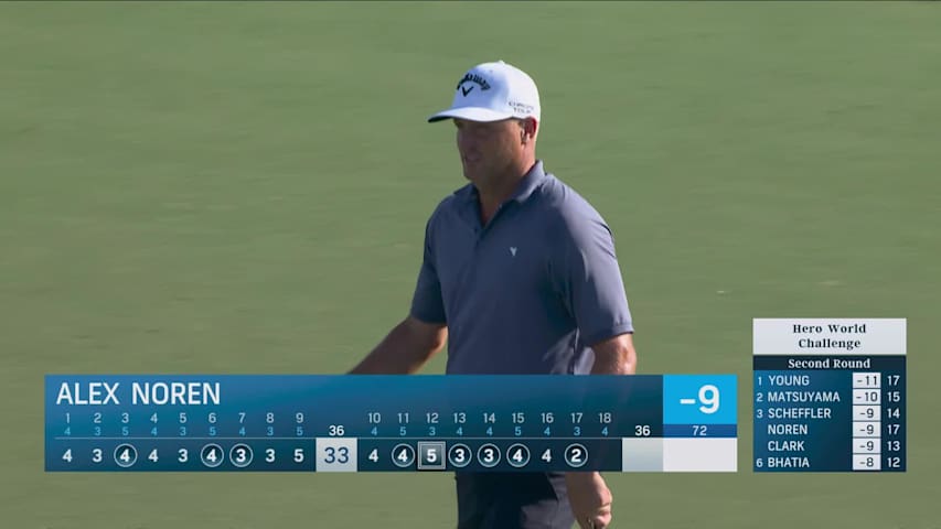 Alex Noren sinks 13-foot birdie putt on No. 17 at Hero World Challenge
