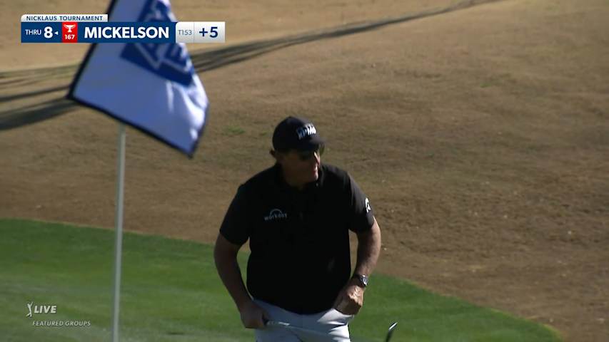 Phil Mickelson chips in for birdie at The American Express