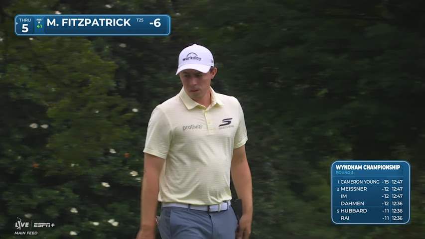 Matt Fitzpatrick drains a 30-foot birdie putt at Wyndham