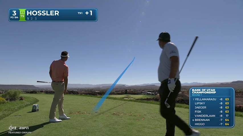 Beau Hossler hits tee shot to 6 feet, sets up birdie on No. 3 at Bank of Utah