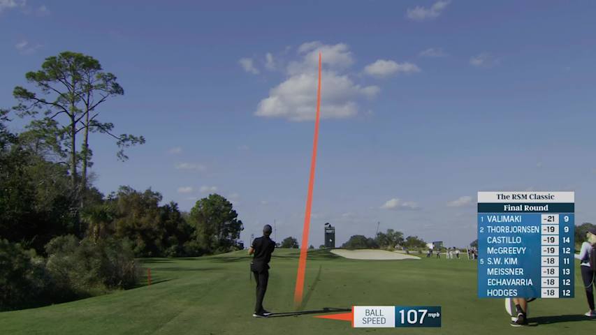 Patrick Rodgers hits 128-yard approach to 8 feet, sets up birdie on No. 10