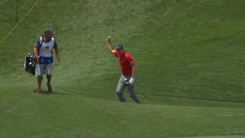Greg Owen's up-hill birdie chip-in is the Shot of the Day