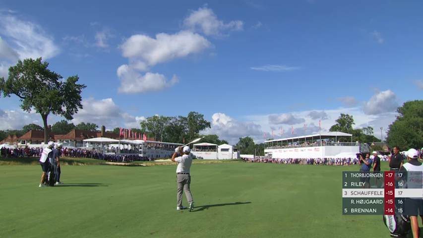 Xander Schauffele's 174-yard approach sets up birdie on No. 18 at Rocket Classic