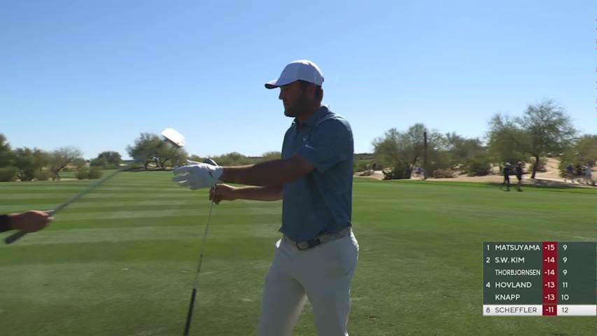 Scottie Scheffler hits 109-yard approach to 3 feet, birdies No. 13 at WM Phoenix Open