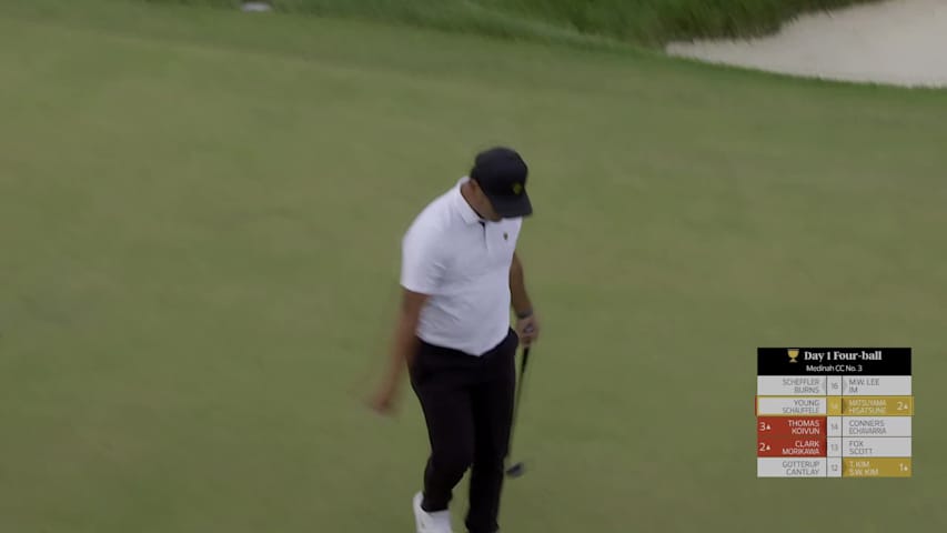 Ryo Hisatsune makes birdie on No. 15 at the 2026 Presidents Cup