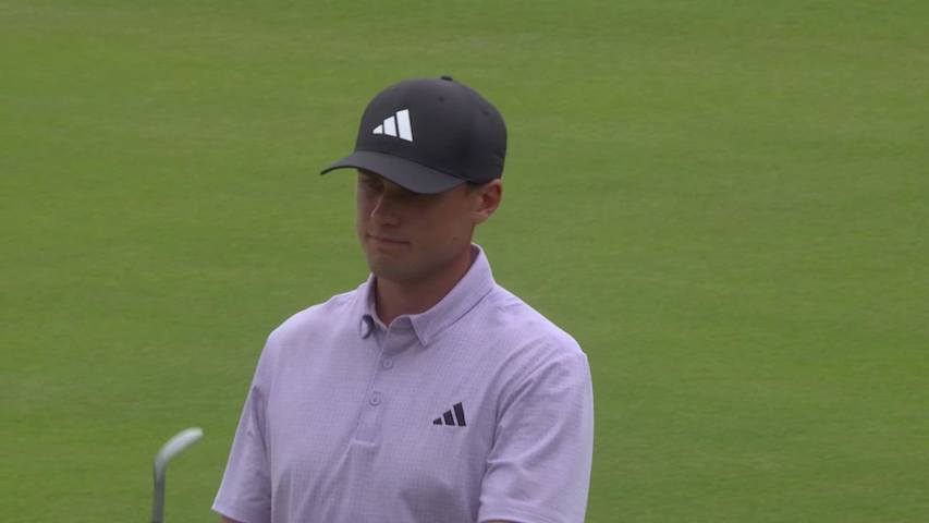 Ludvig Åberg makes birdie on No. 18 at TOUR Championship