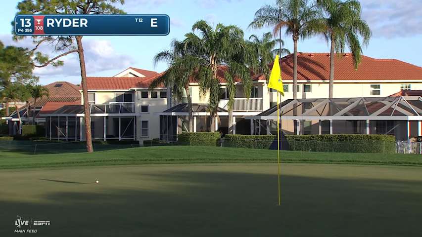 Sam Ryder sinks 22-foot birdie putt on No. 13 at Cognizant Classic