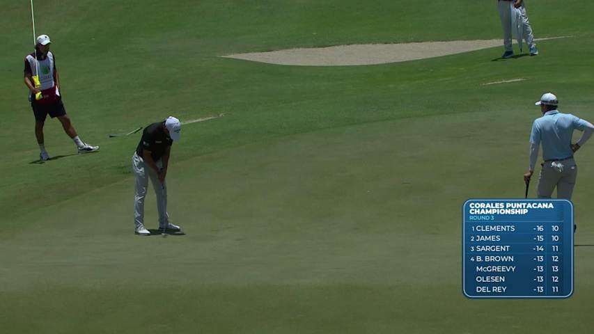 Ivan Cantero Gutierrez sinks 12-foot eagle putt on No. 12 at Corales Puntacana