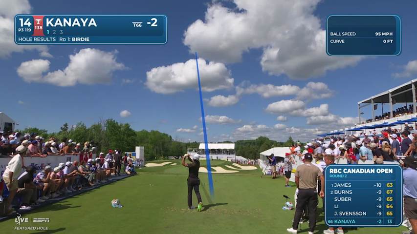 Takumi Kanaya hits tee shot to 13 feet, sets up birdie on No. 14 at RBC Canadian