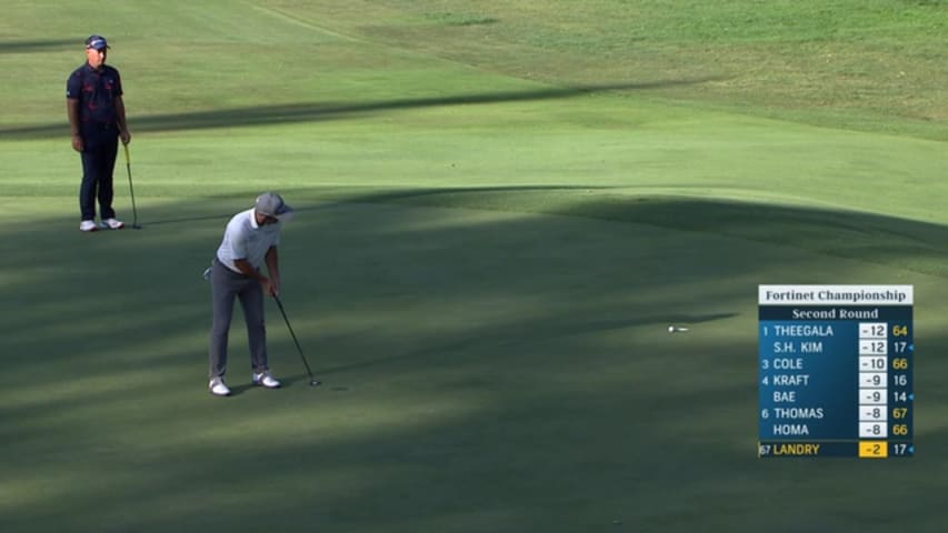 Andrew Landry sinks 12-footer for birdie at Fortinet Championship