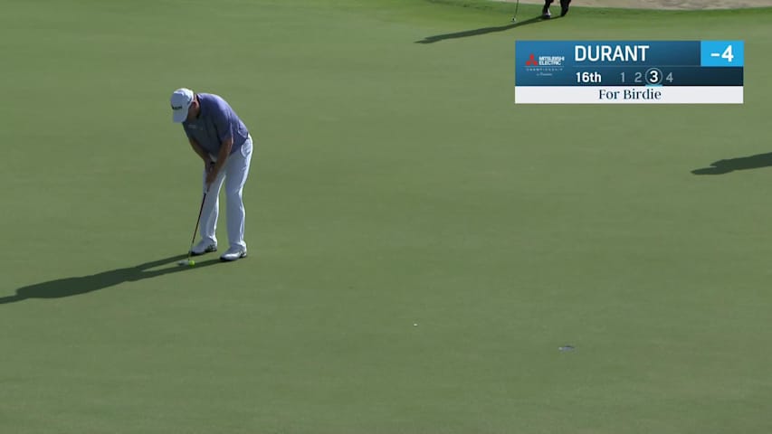 Joe Durant sends in a birdie putt at Mitsubishi