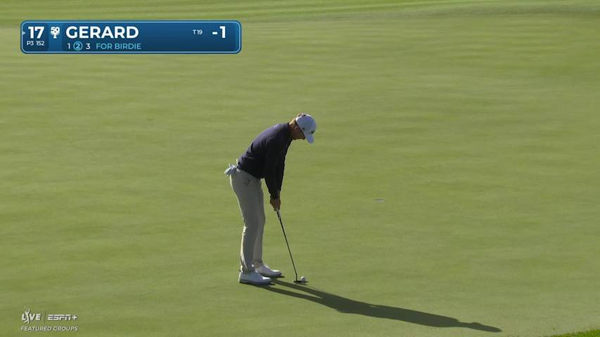 Ryan Gerard sinks 1-foot birdie putt on No. 17 at Bank of Utah