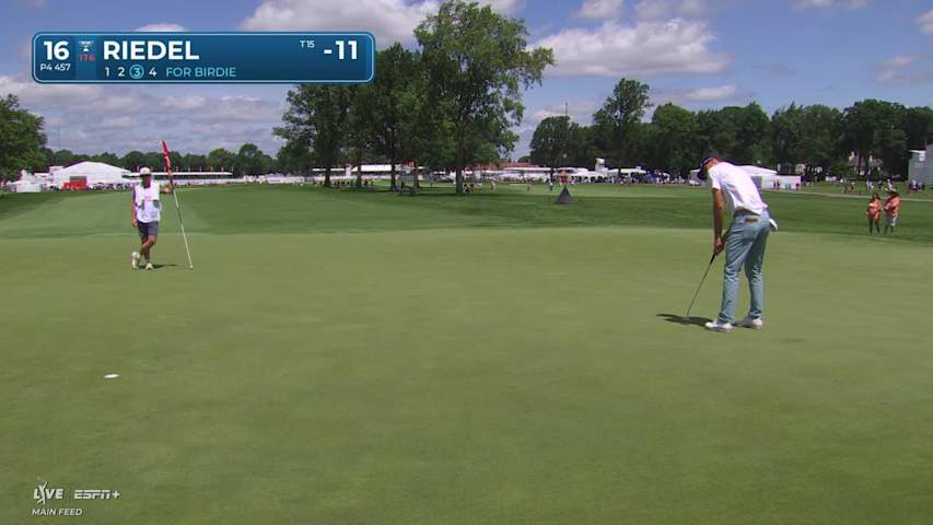 Matthew Riedel makes birdie on No. 16 at Rocket Classic