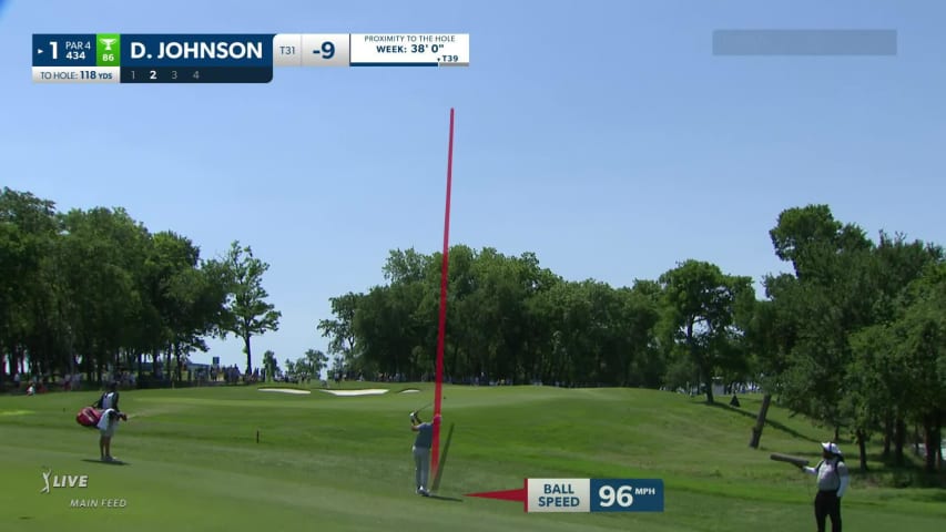 Dustin Johnson skies wedge to 2 feet and birdies at AT&T Byron Nelson