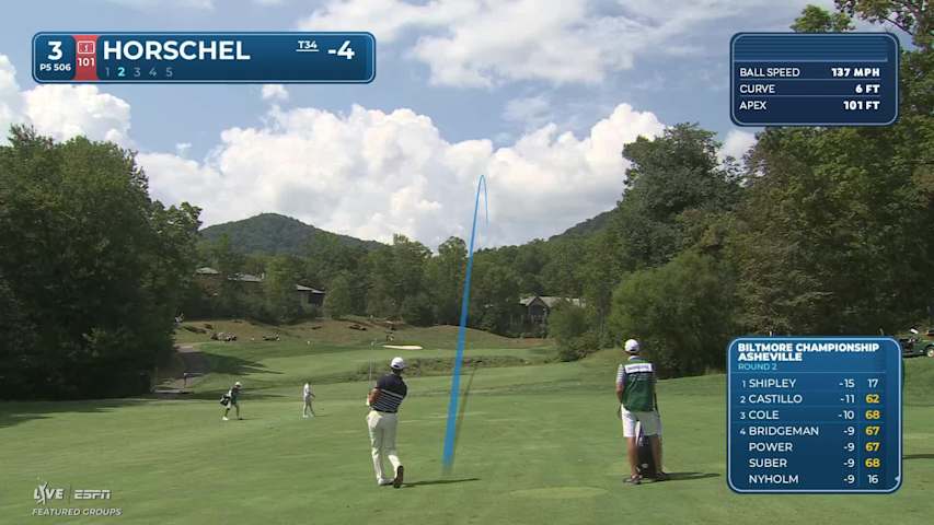 Billy Horschel drains 19-foot eagle putt on No. 3 at Biltmore Championship