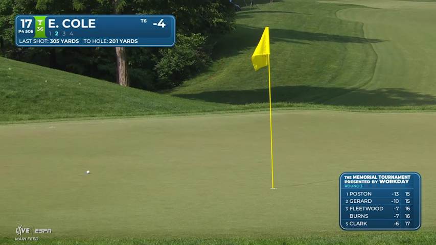 Eric Cole's 200-yard approach sets up birdie on No. 17 at the Memorial