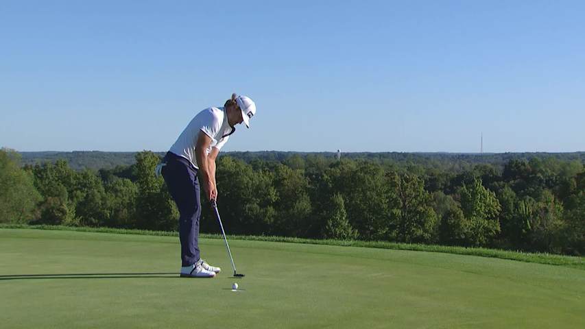 Nicolo Galletti makes birdie on No. 15 at Korn Ferry Tour Champ