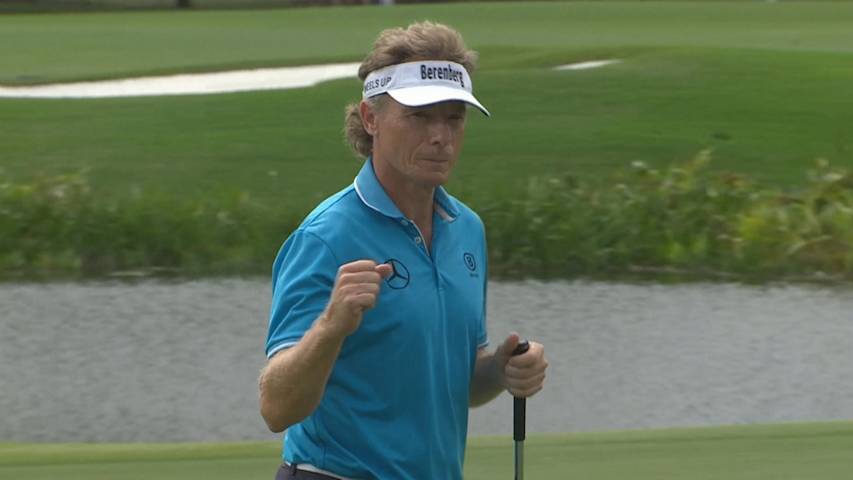 Bernhard Langer sinks 20-footer for birdie at Oasis Championship