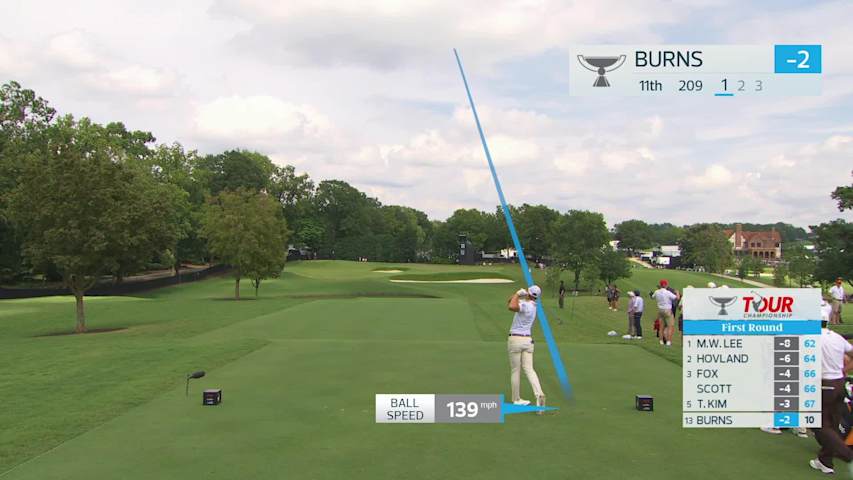 Sam Burns hits tee shot to 5 feet, sets up birdie on No. 11 at TOUR Championship