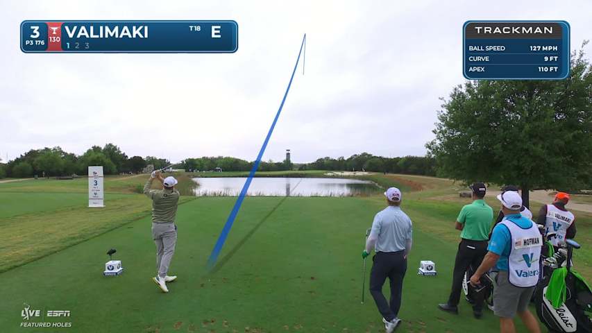 Sami Valimaki sinks 21-foot birdie putt on No. 3 at Valero