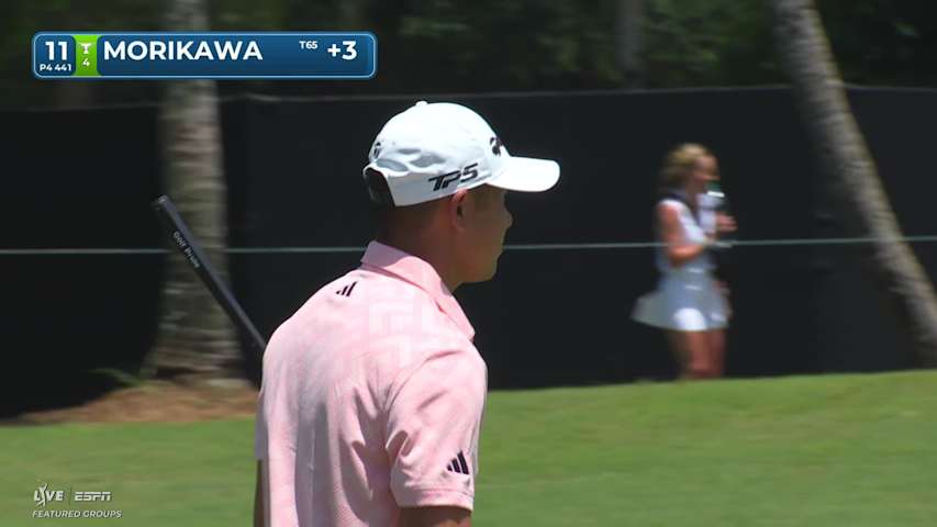 Collin Morikawa's 135-yard approach sets up birdie on No. 11 at Cadillac