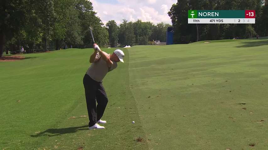 Alex Noren sinks 23-foot birdie putt on No. 11 at Wyndham