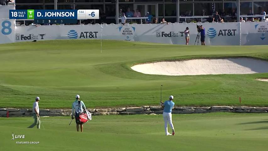 Dustin Johnson makes birdie on No. 18 at AT&T Byron Nelson