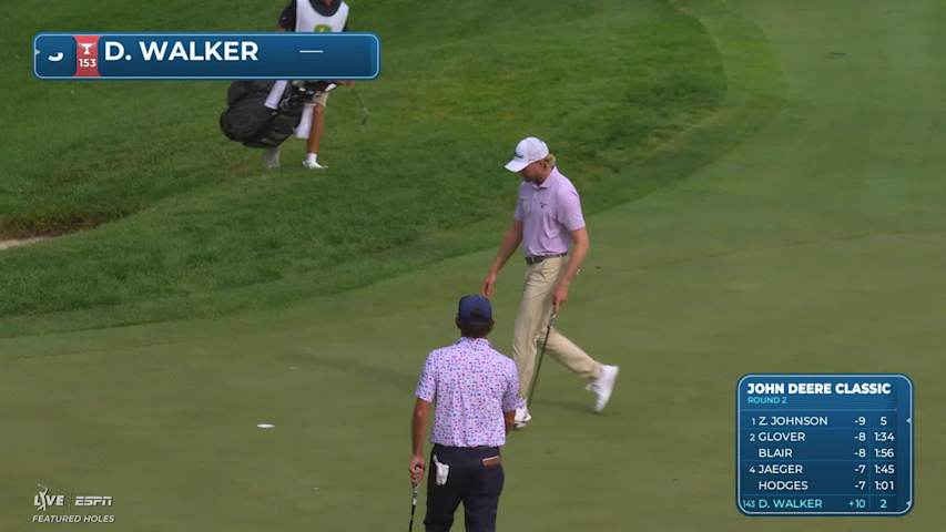 Danny Walker drains 11-foot birdie putt on No. 12 at John Deere