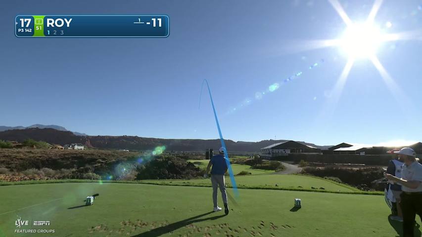 Kevin Roy hits tee shot to 11 feet, sets up birdie on No. 17 at Bank of Utah
