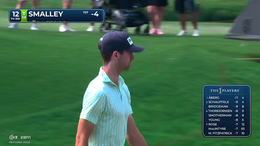 Alex Smalley sinks 2-foot birdie putt on No. 12 at THE PLAYERS