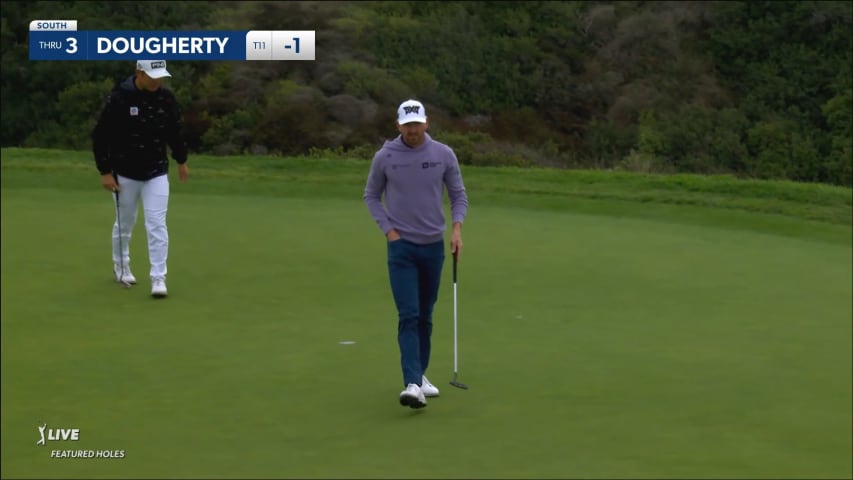 Kevin Dougherty sinks a 27-foot birdie putt at Farmers
