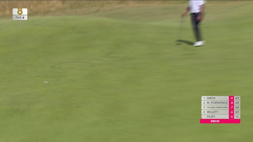 Kevin Roy sinks 45-foot birdie putt on No. 8 at Genesis Scottish Open