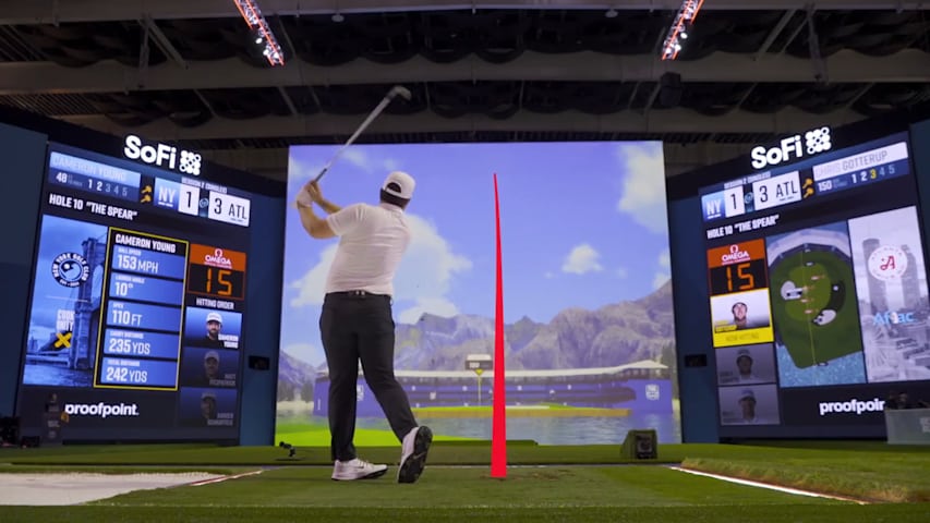 Chris Gotterup stuffs wedge to win hole for Atlanta Drive at TGL