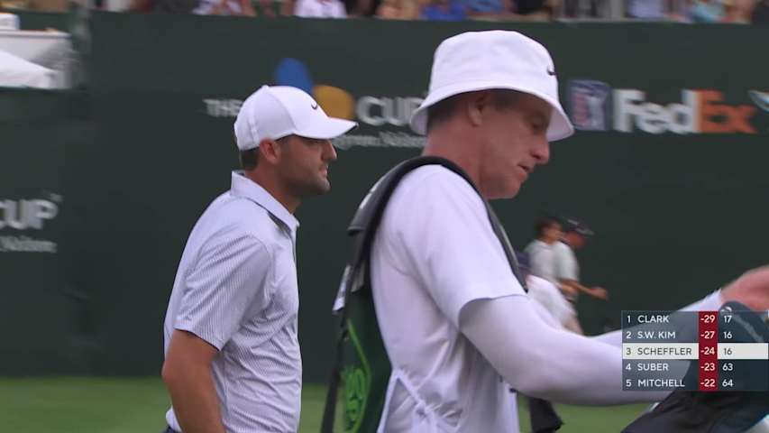 Scottie Scheffler hits tee shot to 9 feet, sets up birdie on No. 17 at THE CJ CUP