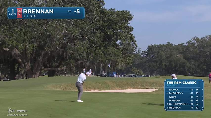 Michael Brennan makes birdie on No. 1 at The RSM Classic