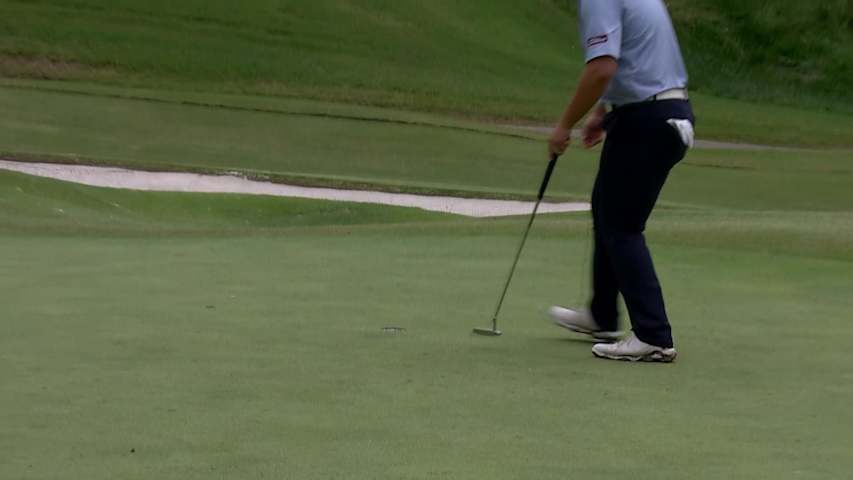 Sampson Zheng makes birdie on No. 4 at BMW Charity Pro-Am