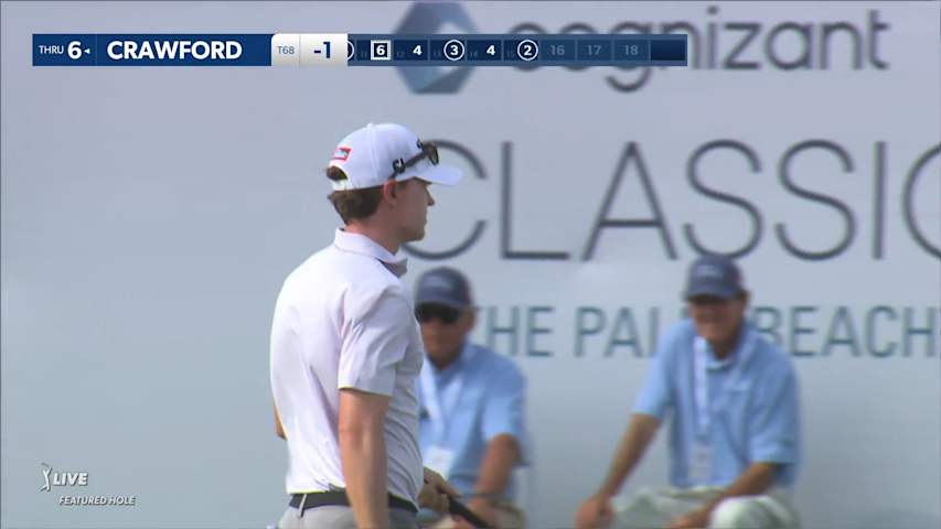 Chris Crawford sends tee shot 6 feet from the hole at Cognizant Classic