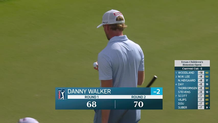 Danny Walker sinks 4-foot birdie putt on No. 18 at Texas Children's
