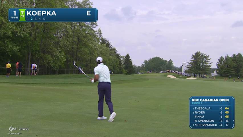 Brooks Koepka sinks 9-foot birdie putt on No. 1 at RBC Canadian